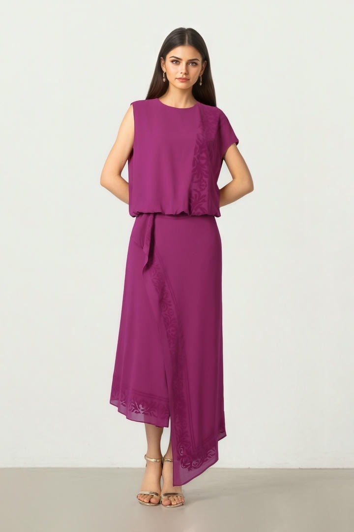Flocked Chiffon Skirt