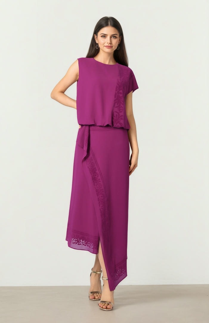 Flocked Chiffon Blouse