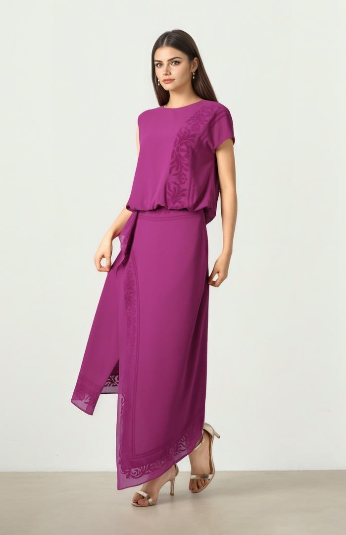 Flocked Chiffon Blouse