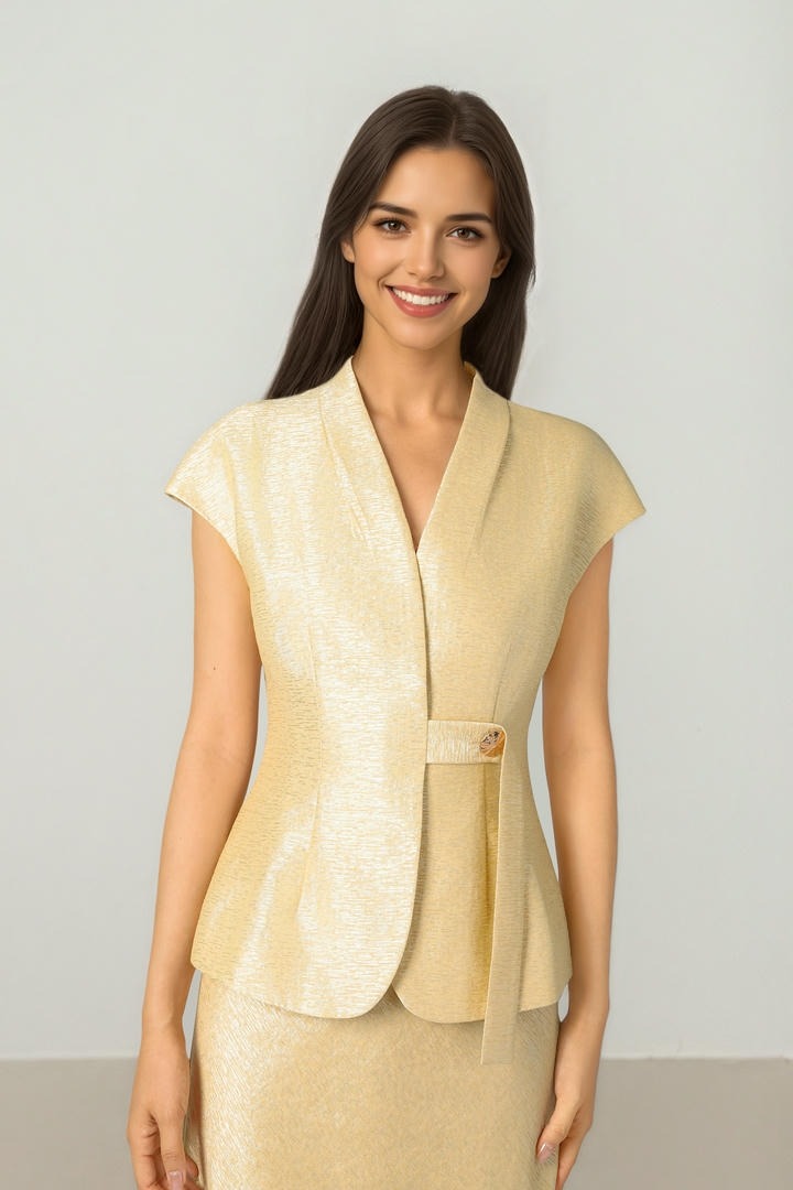 Taupe Jacquard Top