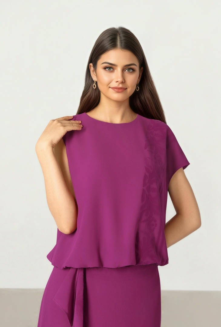 Flocked Chiffon Blouse