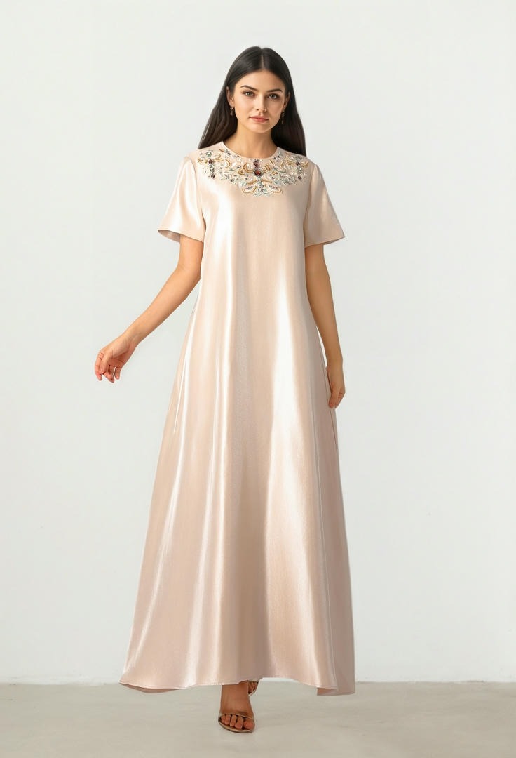 Embellished Taffeta Dress
