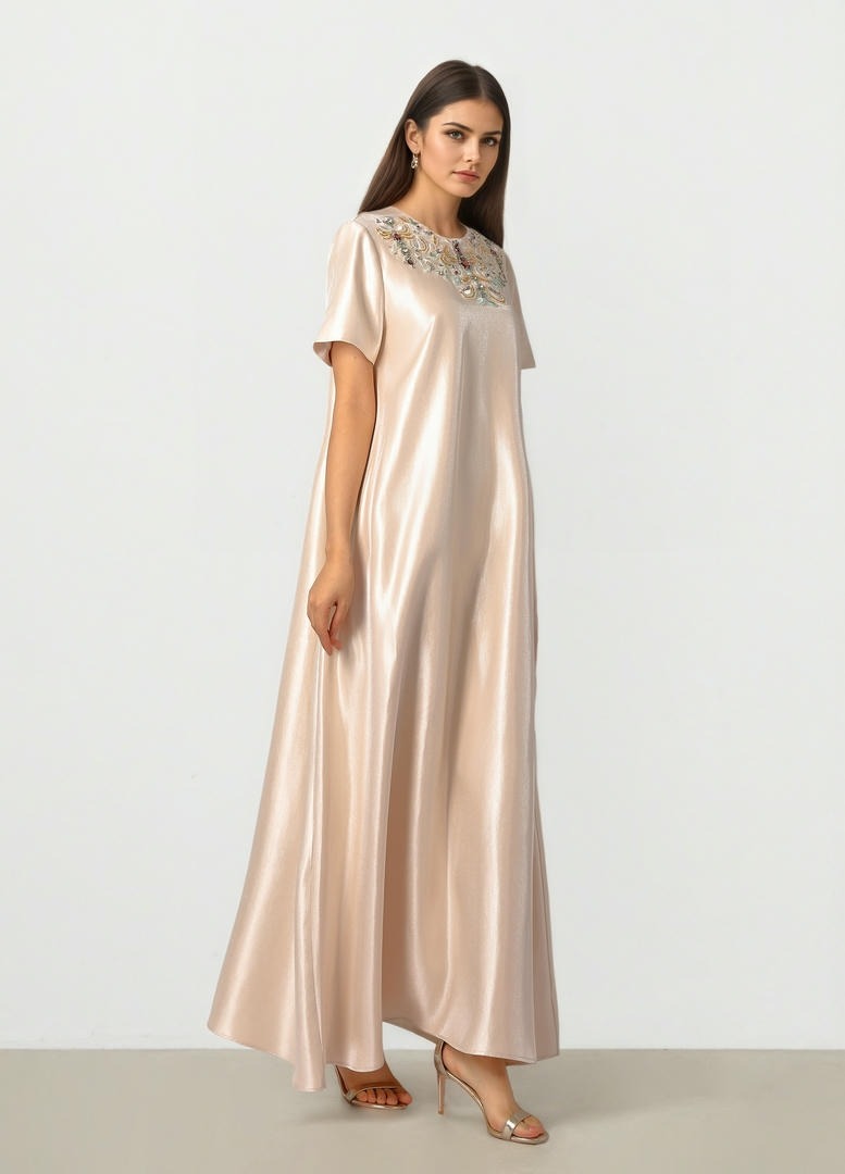 Embellished Taffeta Dress