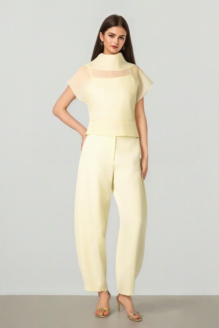Yellow Viscose Pants