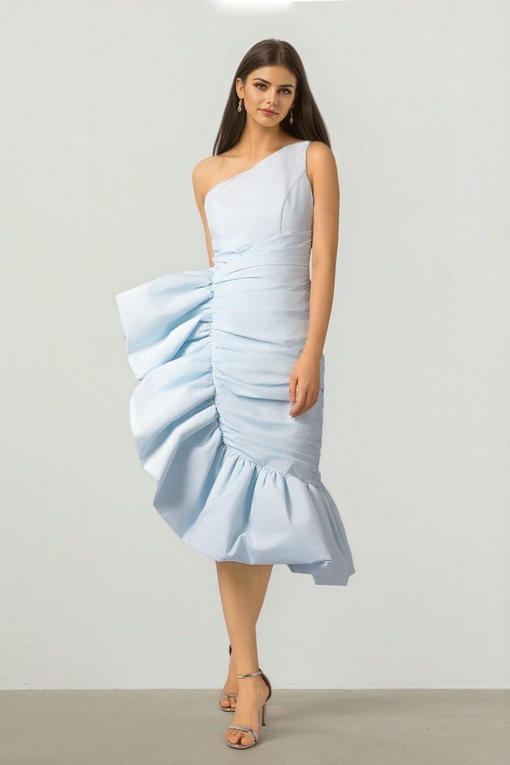Blue Taffeta Dress