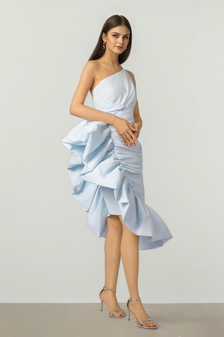Blue Taffeta Dress
