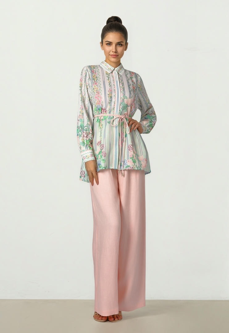 Asymmetric Printed Shirt