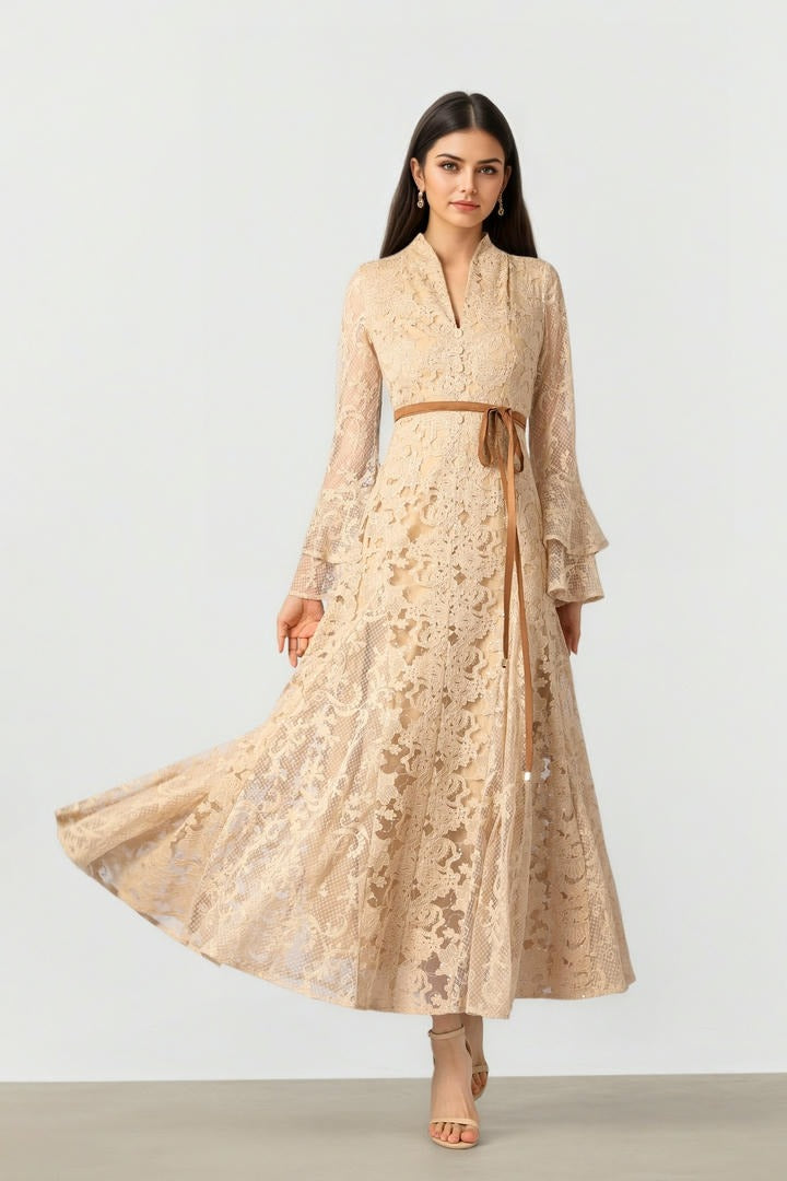 Sand Lace Dress