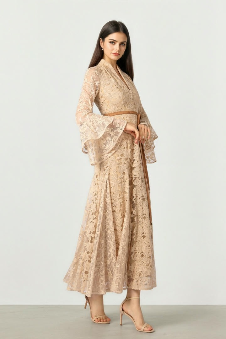 Sand Lace Dress