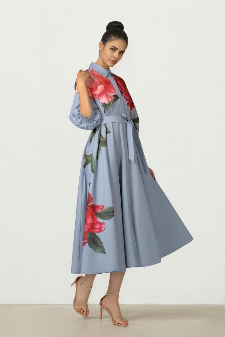 Blue Shirt Dress
