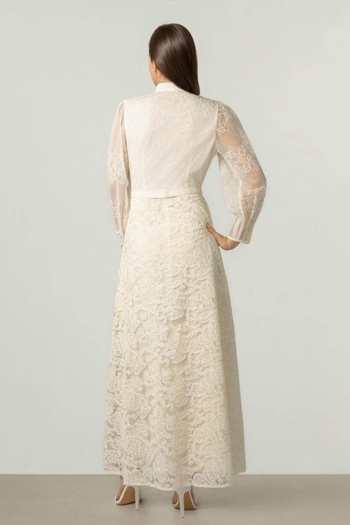 Cream Lace Maxi Dress
