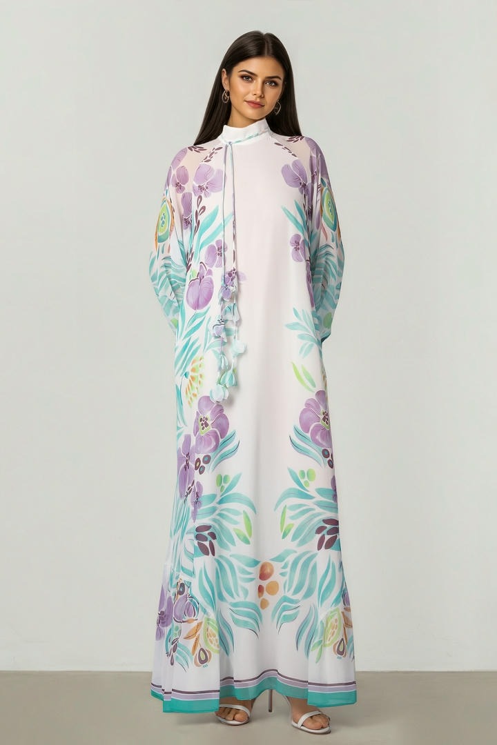 Floral Chiffon Kaftan