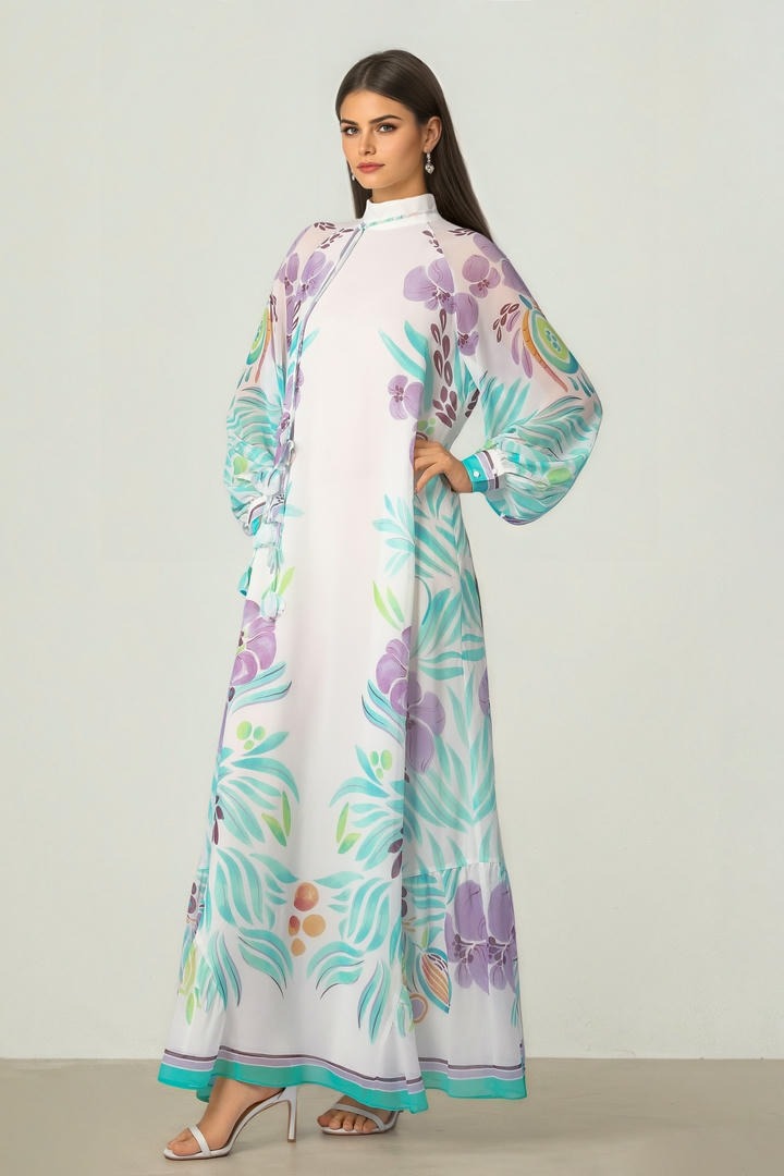 Floral Chiffon Kaftan