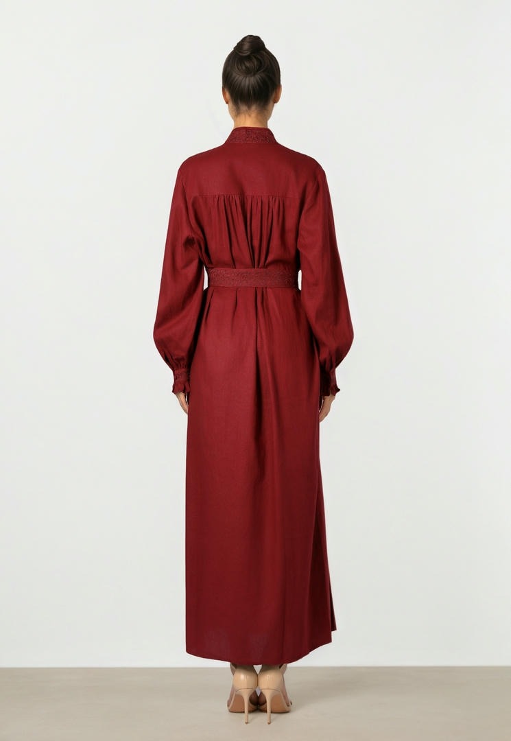 Embroidered Linen Dress