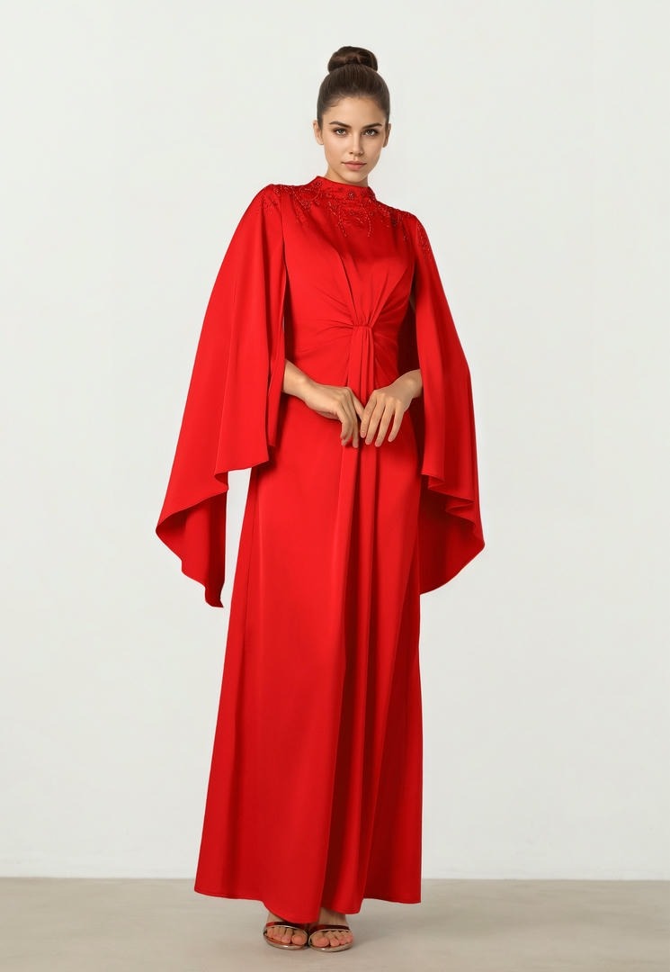 Crimson Satin Dress