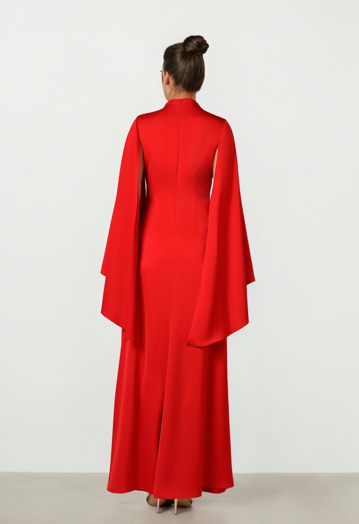Crimson Satin Dress