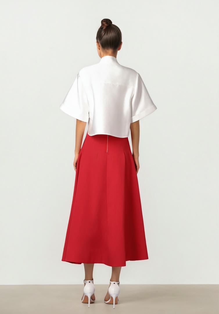 Beaded Taffeta Blouse