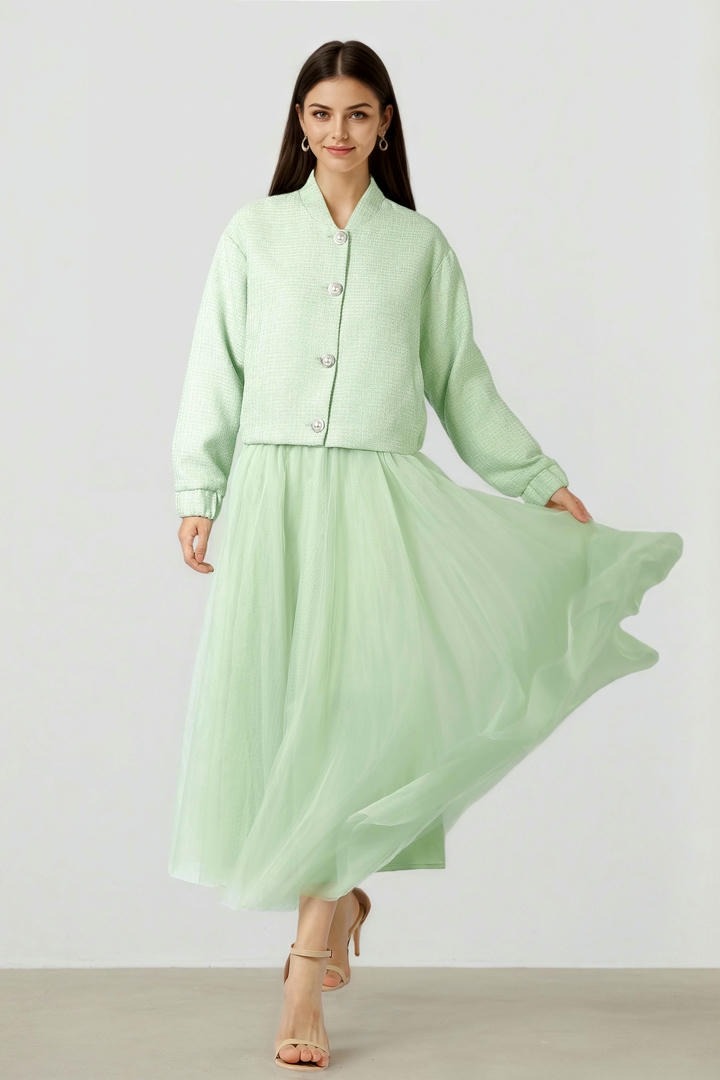 MESH MIDI SKIRT