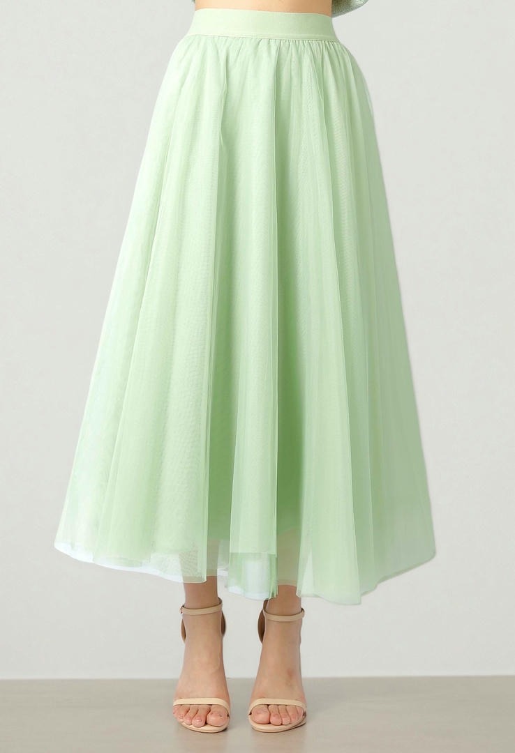 MESH MIDI SKIRT