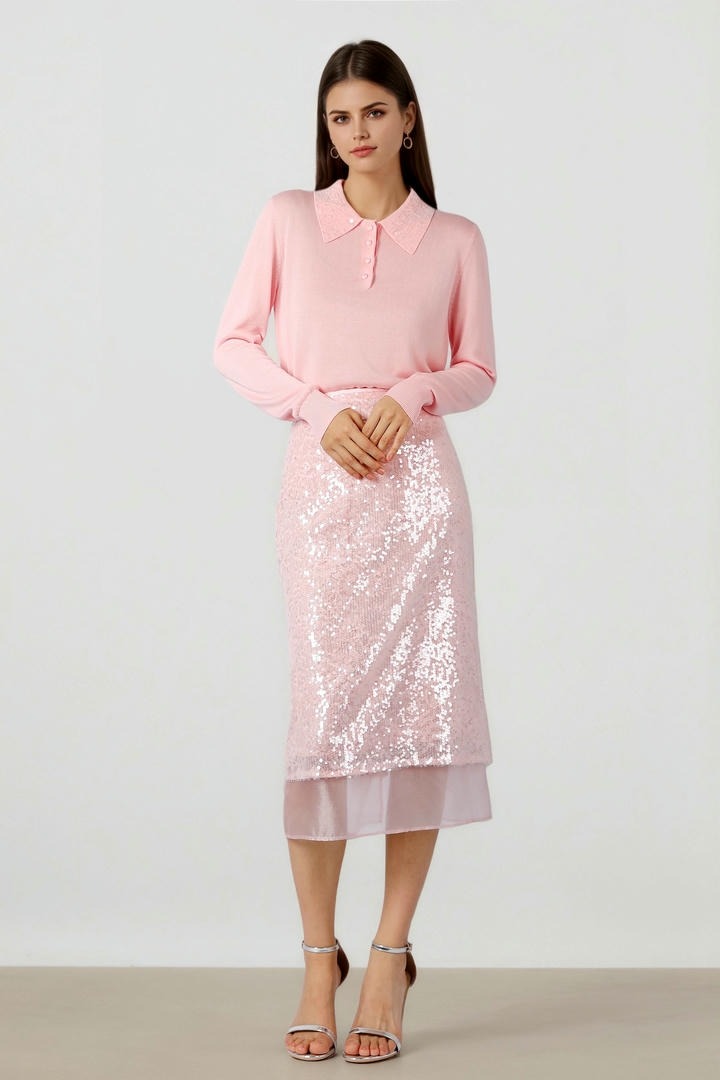 SEQUIN EMBELLISHED KNITTED TOP