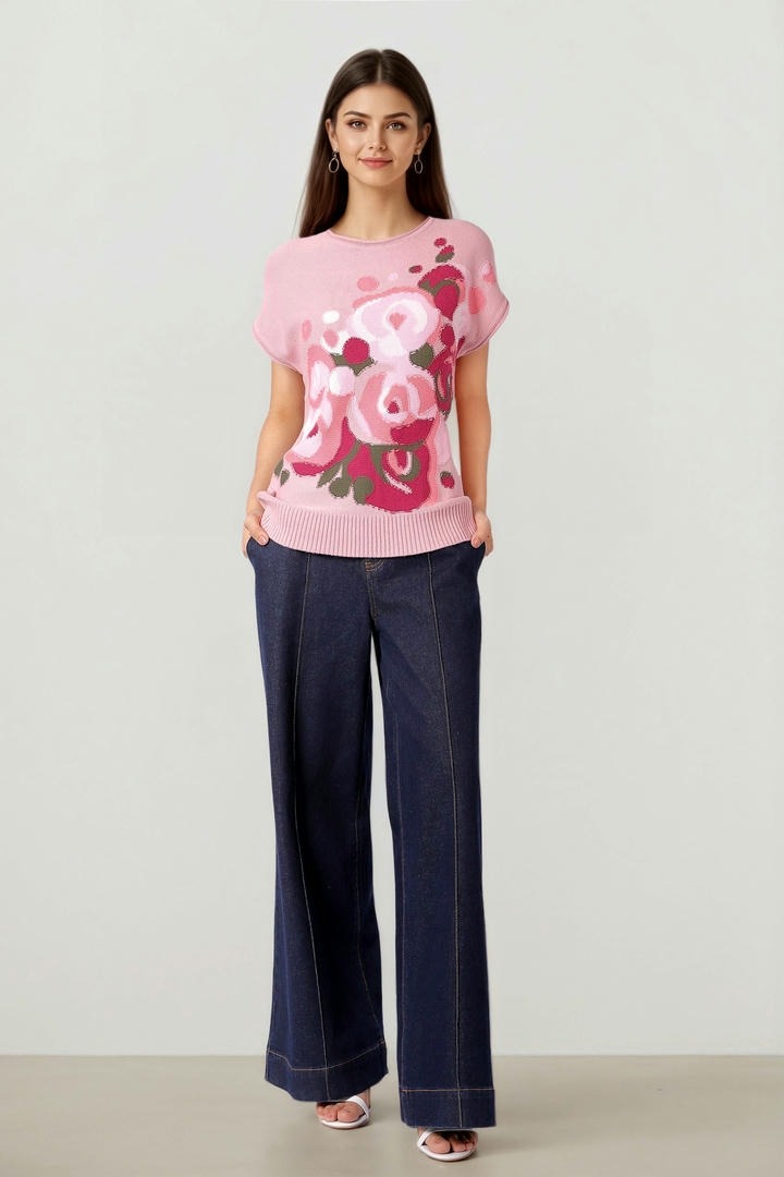 Floral Design Sweater