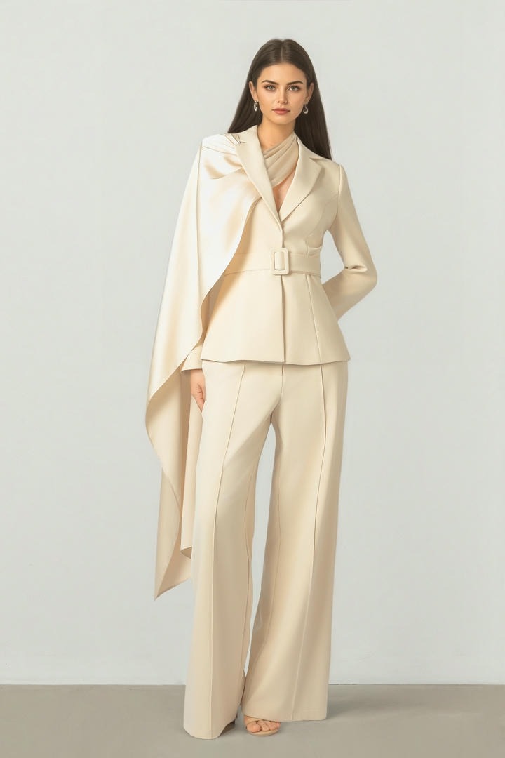 Crepe Straight Cut Pants