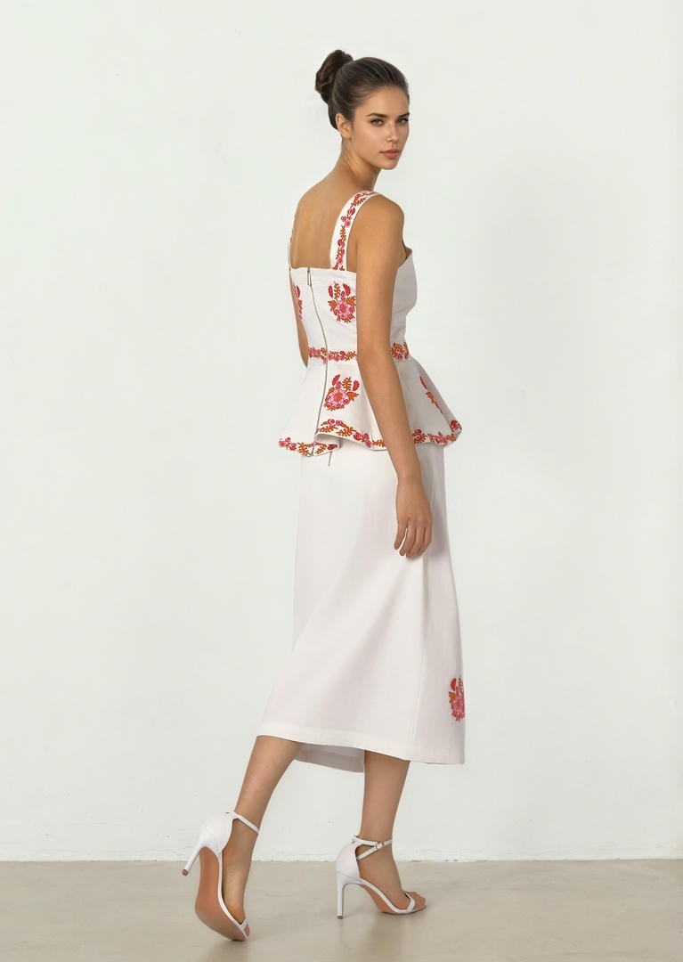 Embroidered Pencil Skirt