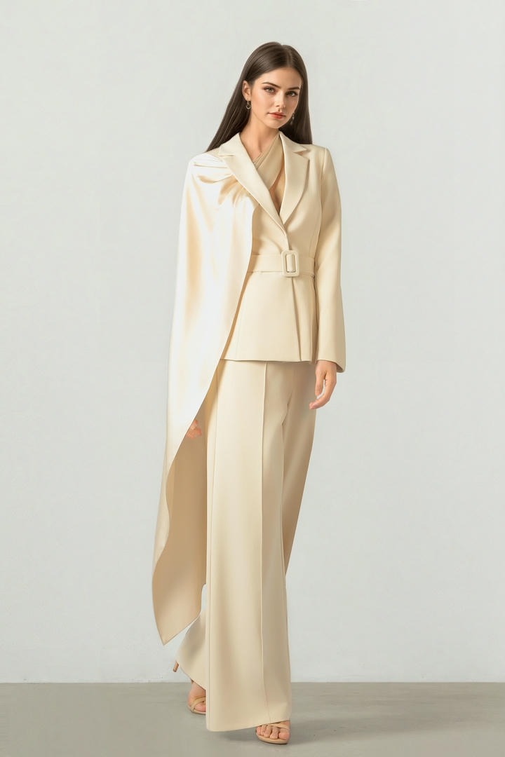 Crepe Straight Cut Pants