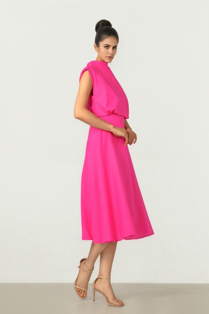 Fuchsia Linen Dress