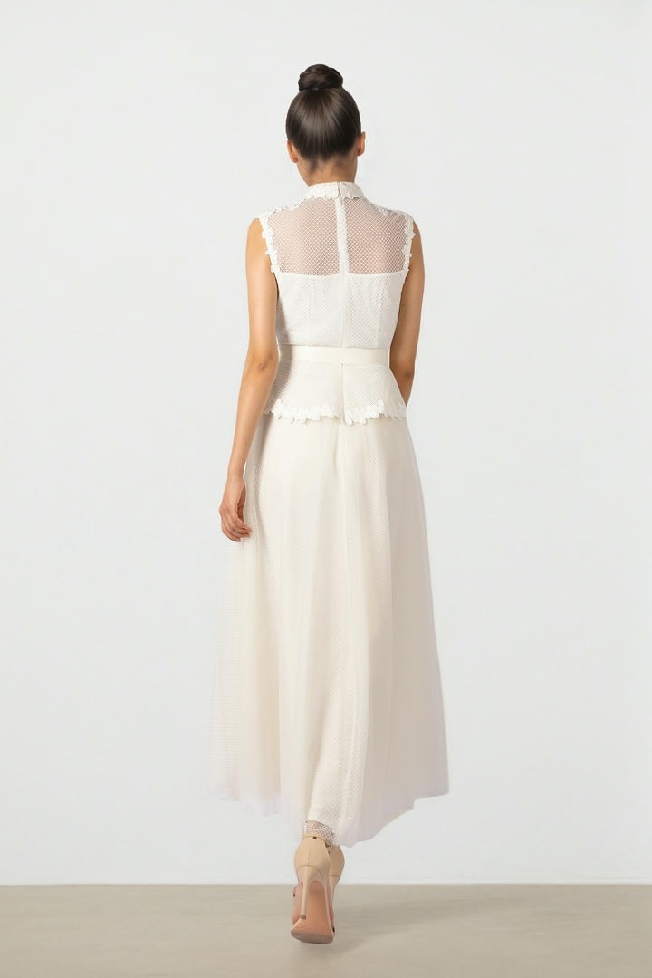 Lace Mesh Midi Dress