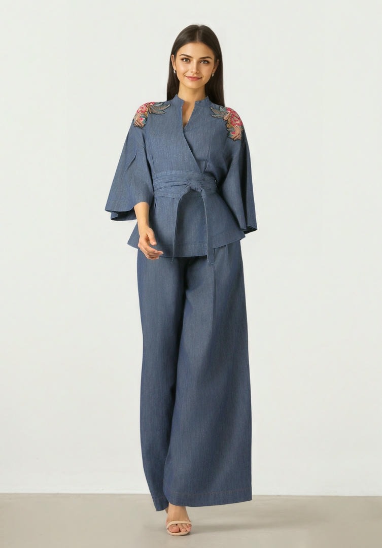 Wrap Denim Jacket