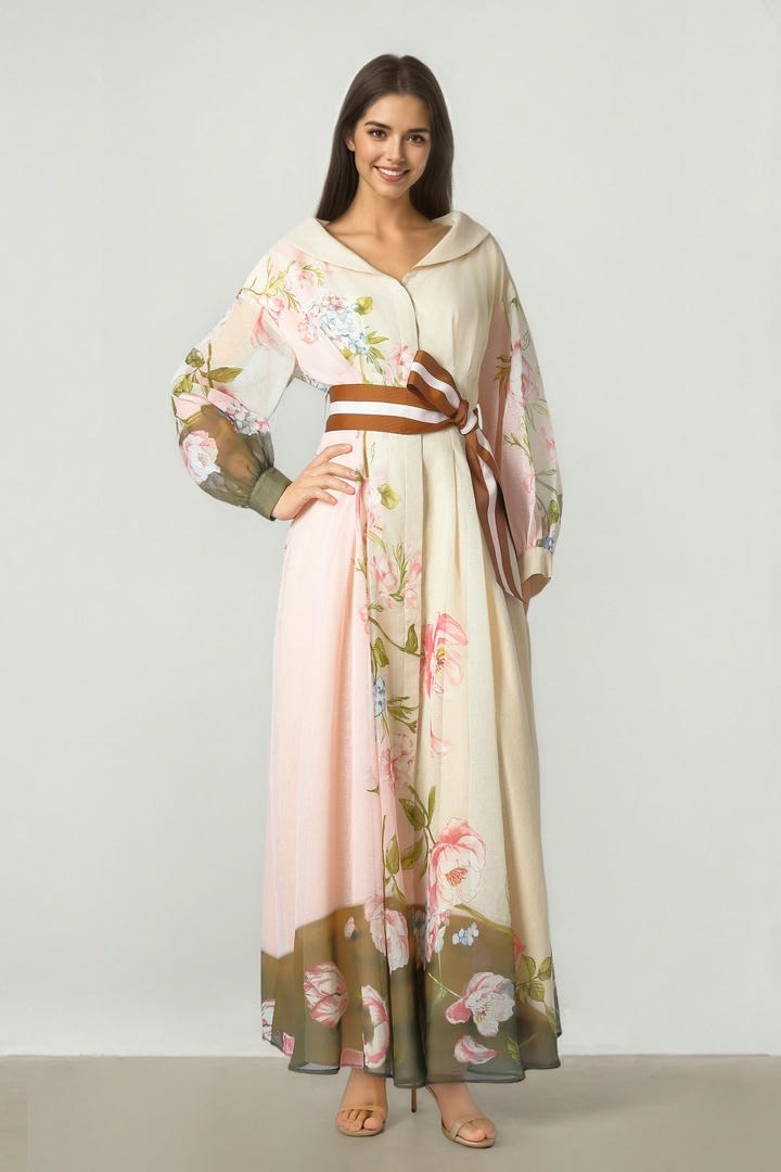 Printed Organza Dress