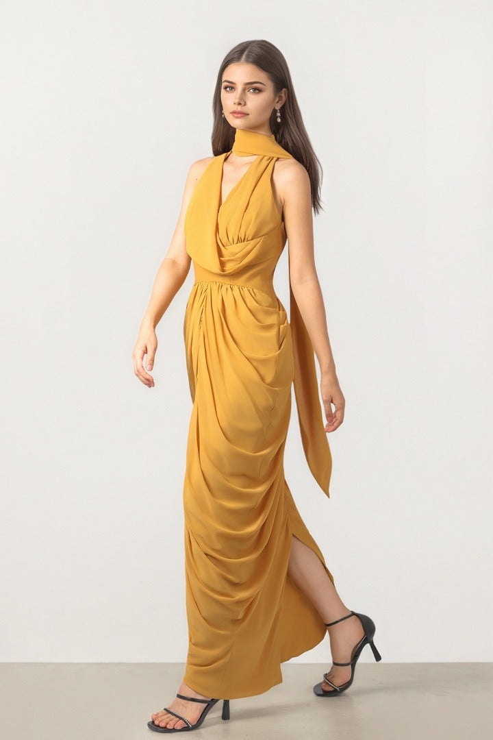 Yellow Chiffon Dress