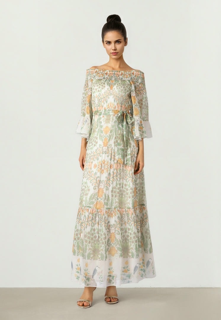 Off Shoulder Chiffon Dress
