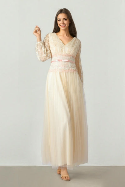 Sand Lace Maxi Dress