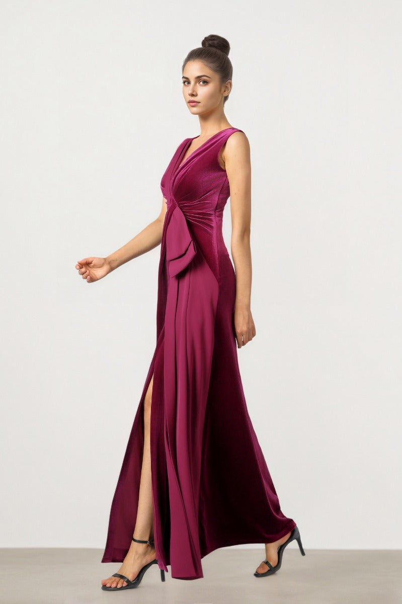 wine drape dress