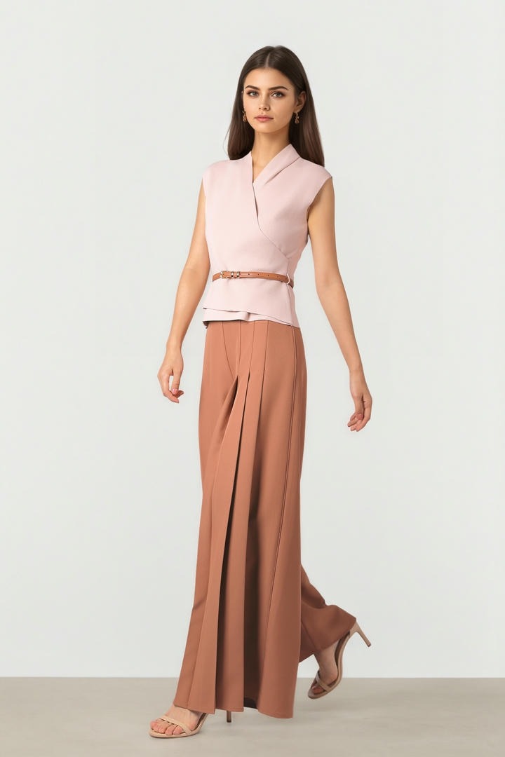 FOLDED NECK TOP