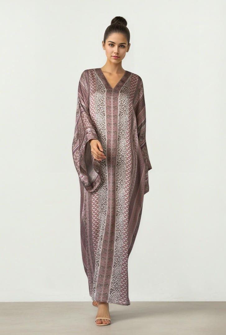Purple Satin Kaftan