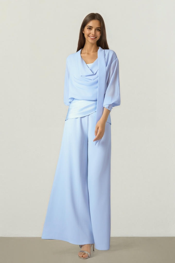 Light Blue Chiffon Top