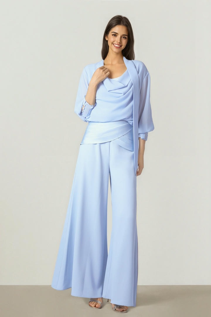 Light Blue Chiffon Top
