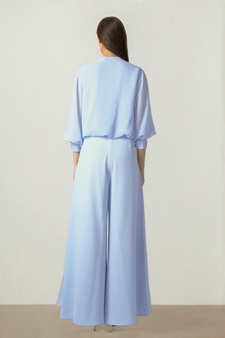 Light Blue Chiffon Top