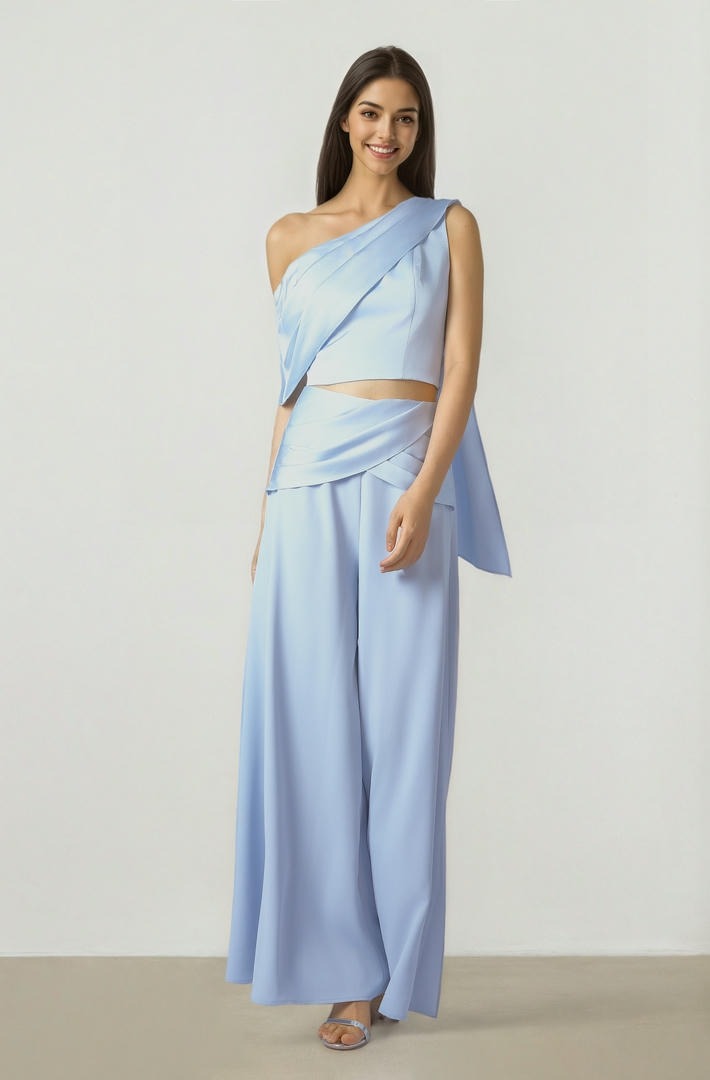 Light Blue Draped Pants