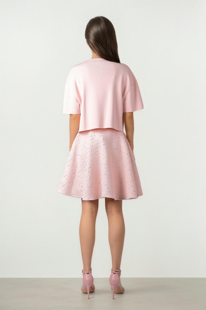 LOOSE PINK KNITTED TOP
