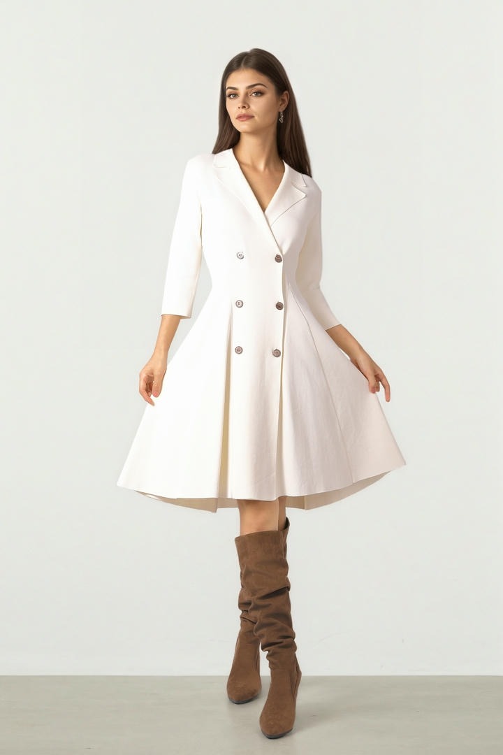 Double Breasted Wrap Kint Dress