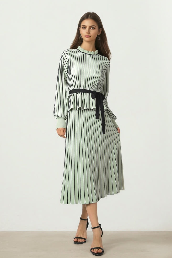 Striped A -Line Skirt