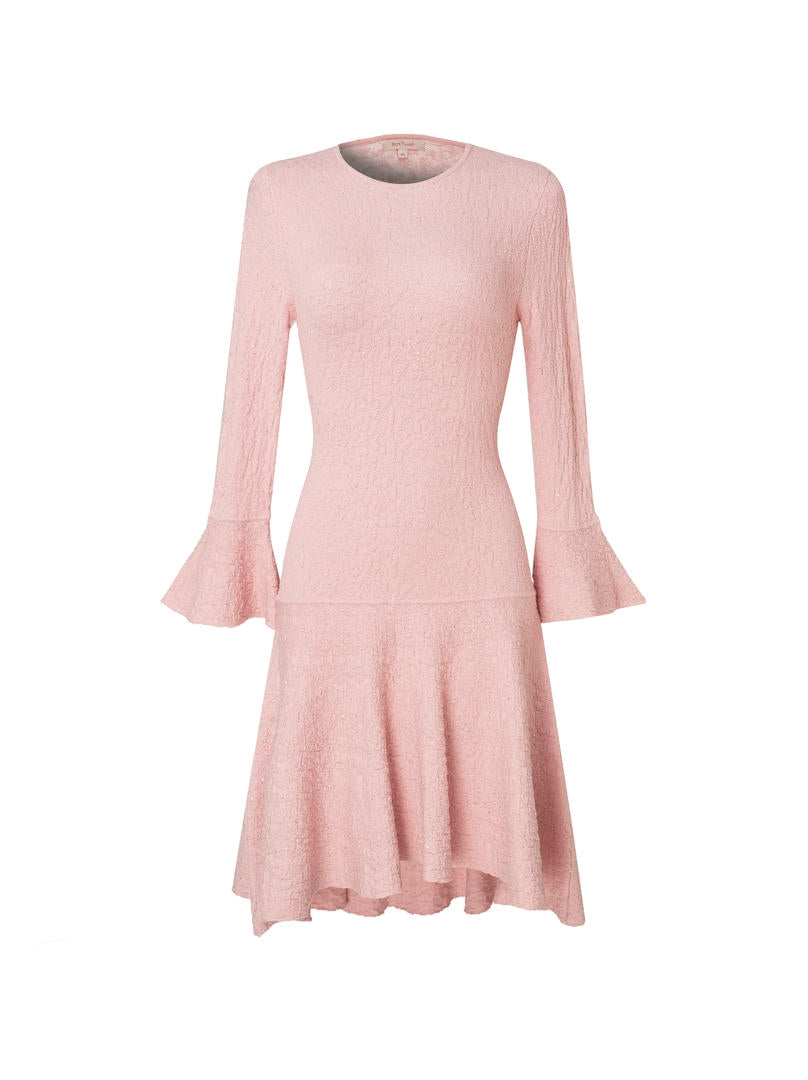 RUFFLE HEM KNITTED DRESS