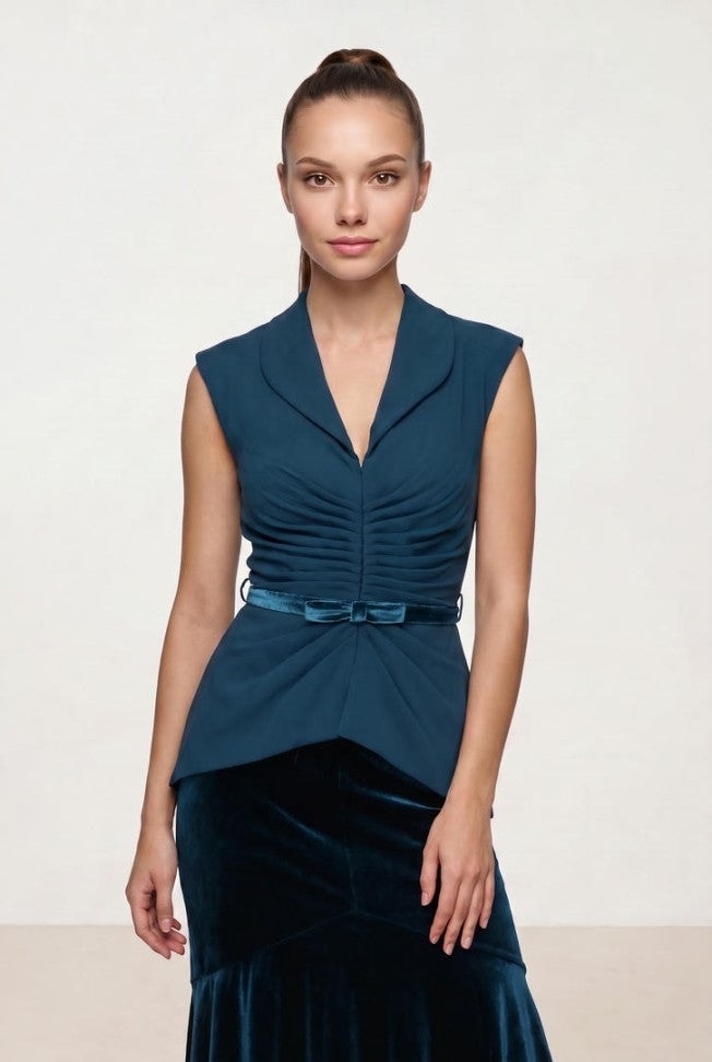 VEST WITH BOW BELT