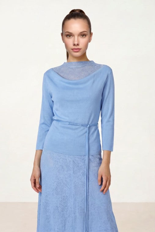 DRAPPING NECK KNIT TOP
