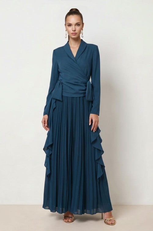 PLEATED MAXI DRESS