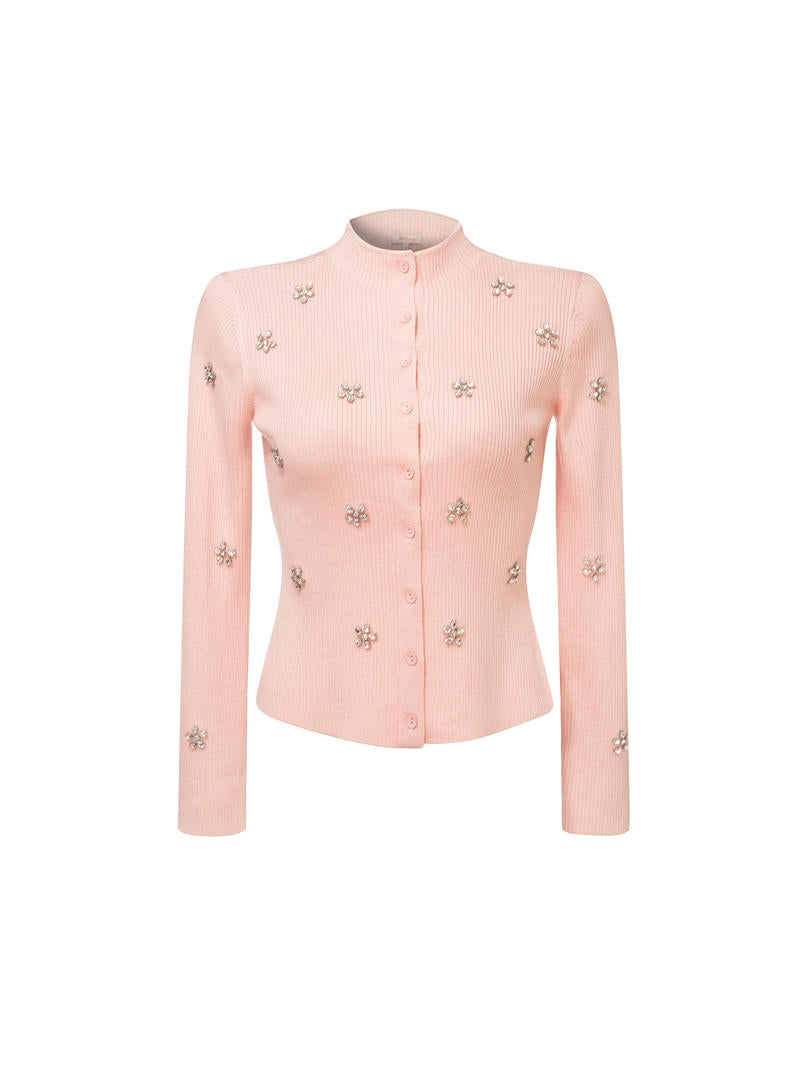 EMBELLISHMENT RIB CARDIGAN